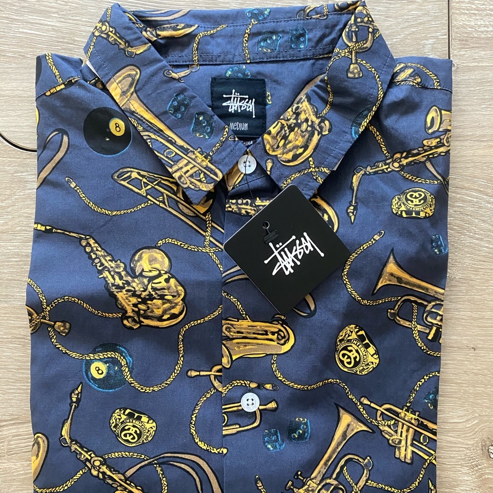 Stussy trumpet button up